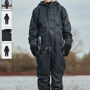 Deux par Deux Little Kids Unisex Solid Mid-Season One-Piece Outerwear Black, 6